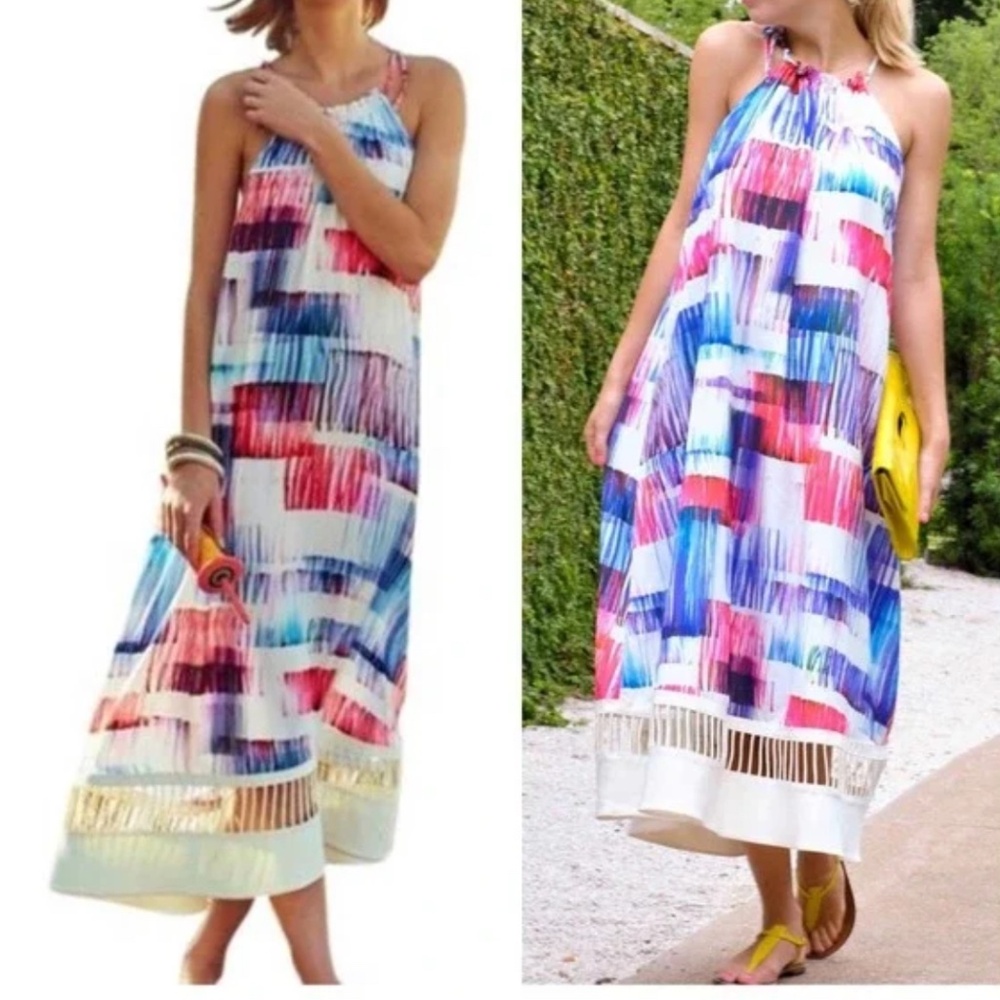 Anthropologie Sachin + Babi Painted Maxi Dress S